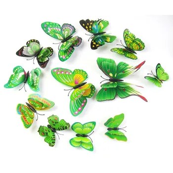 Dom LC Nové 12x 3D Butterfly Stenu, Nálepky, Chladnička Magnet Izba Dekor Odtlačkový Nášivka Adesivos De Parede hot predaj