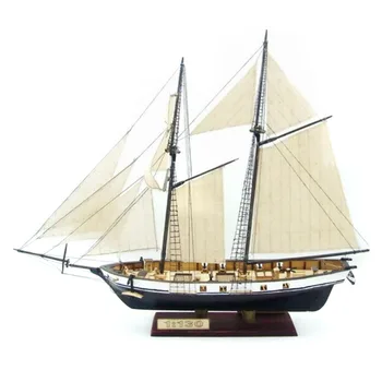 1:130 Mini Dekorácie DIY Domáce Rozsahu Detí Retro Hračky Plachetnica Model Montáž Loď, Darček Klasické Drevené