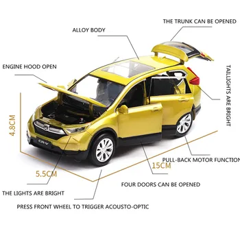 1:32 Honda CRV Modelu Auta Diecast Kovový Model Auta, Zvuk, Svetlo, detské Hračky Zberateľstvo Vzdelávacie 1/32 Zliatiny Auto Deti Hračky