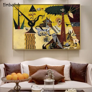 1 Ks Slávnych Diel Joan Miro Moderné Nástenné Art Plagáty Pre Obývacia Izba HD Sprej, Olej, Plátno Obrazy Domova Obrázky