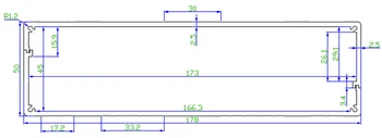 1 kus, hliníkový kryt pre prípad elektronika projektu prípade 50(H)x178(W)x220(L) mm 8053