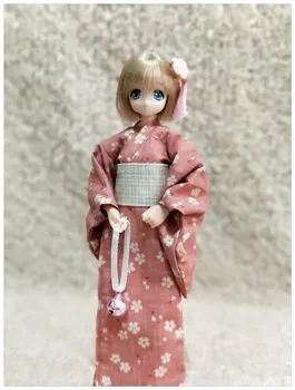 1 Sada=2 KS Nové Oblečenie, Módne Japonské Kimono s Pásom pre Blyth Licca Ob24 1/6 Bábiky, Príslušenstvo