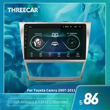 10 palcový Android 8.1 Za rok 2007~2011 Toyota Camry Auta GPS Navigácie wifi auto DVD Prehrávač Multimediálnych súborov Podporu Rádio Zrkadlo Odkaz