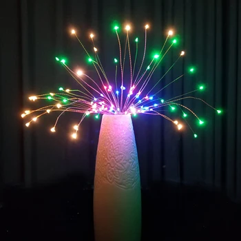 100-180LED DIY LED Medený Drôt Ohňostroj Púpava Pásy Víla String Svetlá Diaľkové Nepremokavé Vianočný Večierok Svadobné Domova