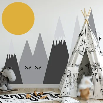 100*55 cm Nordic štýl Krásne horské Stenu Nálepka pre deti miestnosti, spálne dekorácie umenie Obtlačky tapety zmes nálepky