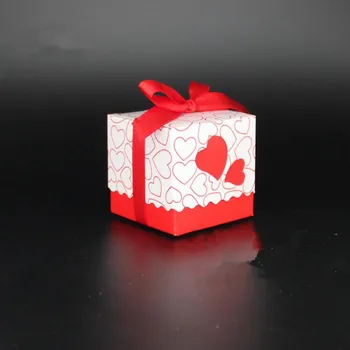 100ks Láska Srdce Malého Darčeka Candy Boxy Svadobné Party Prospech Páse s nástrojmi Candy Bag Casamento Dekor Prípade Svadobné Party Supplie