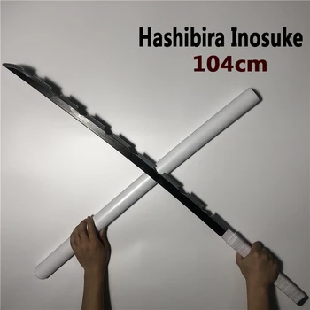 104 cm Hashibira Inosuke Kimetsu č Yaiba Meč Zbraň Démon Vrah Cosplay Meč 1:1 Anime Ninja Nôž PU hračka
