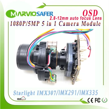 1080P 5MP Startlight AHD/TVI/CVI Modul Kamery 4X Zoom Motorizované Automatické Zaostrenie Objektívu 1/2.8
