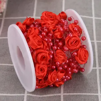 10mroll Rose Umelé Perly Drôt, Korálky Kolo Voľné Dištančné Korálky Garland String DIY Svadobné, Vianočné Dekorácie