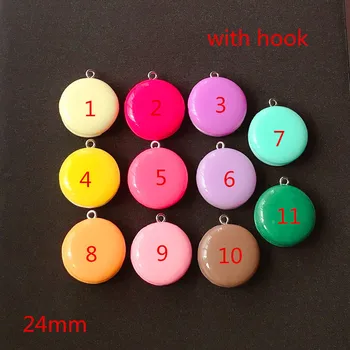 10pcs 24mm Roztomilý Multicolor Živice Flatback Umelé Falošné Potravín Macaron Pre Náhrdelník Keychain Prívesok DIY, Takže Príslušenstvo