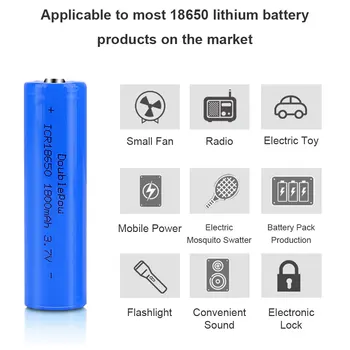 10pcs Doublepow 18650 Li-ion batéria, 3,7 V 1800mah 18650 lítiové dobíjacie batérie pre baterku batérie