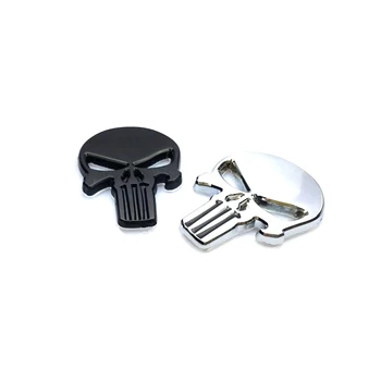 10pcs Kovové Lebky Punisher Lebky Chrome Auto Znak, Odznak s Logom Nálepky