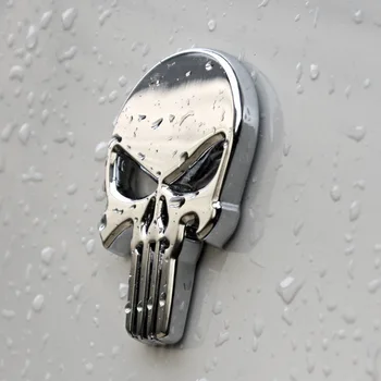 10pcs Kovové Lebky Punisher Lebky Chrome Auto Znak, Odznak s Logom Nálepky