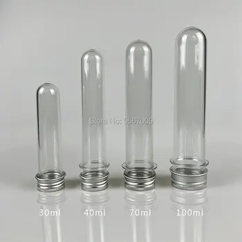 10pcs lab 30/40/70/100 ml PET skúmavky fľaša Transparentné valcové plastové naplniteľné fľaše pre Maska candy údaje line