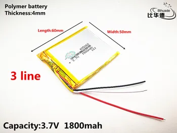 10pcs/množstvo 3 riadok Dobré Qulity 3,7 V,1800mAH,405060 Polymer lithium ion / Li-ion batéria pre HRAČKA,POWER BANKY,GPS,mp3,mp4