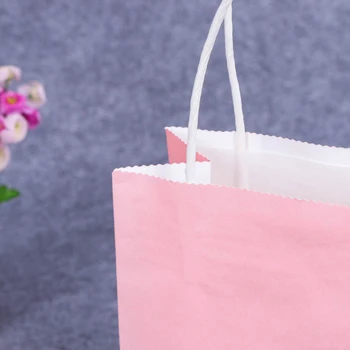 10PCS mäkké ružové papier taška s rukoväť 27*21*11 cm DIY Multifunkčné svadby, narodeniny, party darčeková taška Módne papierové tašky