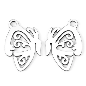 10pcs Strieborná Farba Nehrdzavejúcej Ocele Multi-štýl Butterfly zobrazili kľúčové tlačidlá Pre Ženy DIY Náhrdelník Náramok Šperky Robiť
