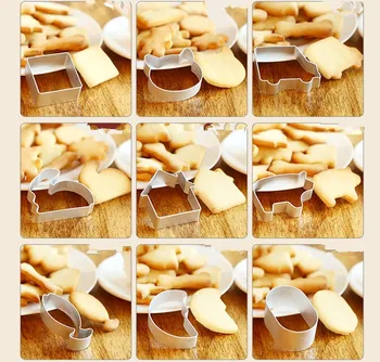 10pcs/veľa Náhodných Tvarované Vianočné Tortu Nástroje Hliníkovej Zliatiny Fondant Cookie Tortu Sugarcraft Piest Fréza