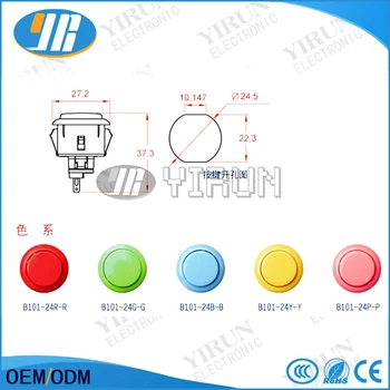 10pcs Vysokej kvality micro switch život arcade tlačidlo 24 mm, 30 mm štart môže nahradiť pôvodný SANWA OBCF-24 30 tlačidlo