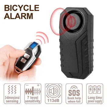 113db Požičovňa Bezpečnostný Zámok Bezdrôtový Anti-Theft Vibrácií na Motocykel, Bicykel Výstrahy Bell Alarm s Diaľkovým ovládaním