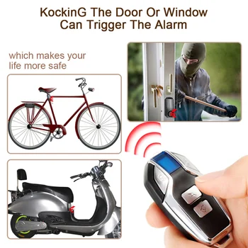 113db Požičovňa Bezpečnostný Zámok Bezdrôtový Anti-Theft Vibrácií na Motocykel, Bicykel Výstrahy Bell Alarm s Diaľkovým ovládaním