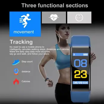 115 plus Smart Kapela Fitness náramok Tracker Počítadlo krokov smartBand Sledovať monitorovanie Srdcovej frekvencie Náramok pk ID107 fit bit