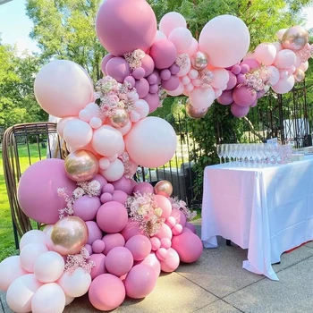 119 Ks Peach Pink Balón Garland Auta Rose Gold Chrome Latex Globos pre Svadby, Narodeniny, Valentín Party Dekorácie