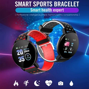 119 Plus Bluetooth Smart Hodinky Mužov Krvný Tlak Nepremokavé Športové Kolo Smartwatch Ženy Hodiny Fitness Tracker pre Android a IOS