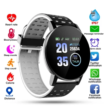 119 Plus Bluetooth Smart Hodinky Mužov Krvný Tlak Nepremokavé Športové Kolo Smartwatch Ženy Hodiny Fitness Tracker pre Android a IOS