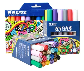 12/24 Farby Stredné 2-3 mm Tip STA Akrylová Farba Značku Náčrt Papiernictvo Maľovanie Crafting Nastaviť DIY Manga Kreslenie Marker Pero