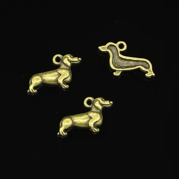 120 ks Antické Bronzové Pozlátené psík jazvečík zobrazili kľúčové tlačidlá pre Šperky, Takže DIY Ručne vyrábané Prívesky 20*15 mm