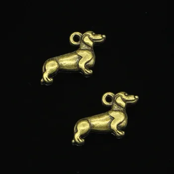120 ks Antické Bronzové Pozlátené psík jazvečík zobrazili kľúčové tlačidlá pre Šperky, Takže DIY Ručne vyrábané Prívesky 20*15 mm