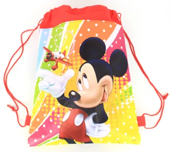 12pcs Mickey Avengers Školské Tašky Batoh Šnúrkou Chlapec Taška nákupná Taška Narodeninovej Party korisť taška na spoločenské candy darčeková taška