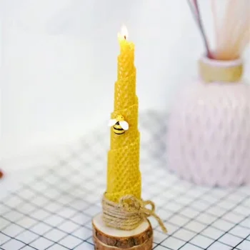 12pcs Prírodné sviečky materiál, ručné DIY med sviečka pre deti, plavidlá, vosk, včelí plást farba včelieho vosku