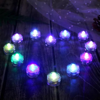 12pcs/veľa Ponorné LED Svetlá Nepremokavé Svadobné Podvodné LED Svetlá Čaj Sviečky pre Váza/Centerpieces/Party/Vianoce