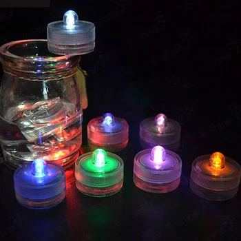 12pcs/veľa Vodotesný LED Tealight Simulácia Sviečka Svadobné Ponorená pod vodou Čaj Svetlo Na Vianoce Svadobné Party Decor