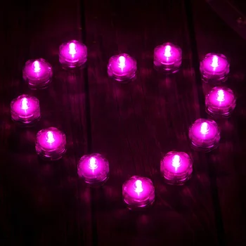 12pcs/veľa Vodotesný LED Tealight Simulácia Sviečka Svadobné Ponorená pod vodou Čaj Svetlo Na Vianoce Svadobné Party Decor