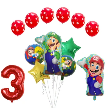 13pcs Super Mario Fólie Hélium Balóniky 30inch Počet Balónov Chlapec Dievča Narodeniny, Party Dekorácie Deti Hračky Latex Vzduchu Globos