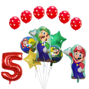 13pcs Super Mario Fólie Hélium Balóniky 30inch Počet Balónov Chlapec Dievča Narodeniny, Party Dekorácie Deti Hračky Latex Vzduchu Globos