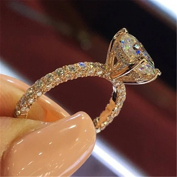 14 karátové Zlato Diamantový Prsteň Oválne Drahokam Bizuteria Svadobné Diamante Šperky 14k Anillos De Diamante Bizuteria Krúžok pre Ženy, Drahokam