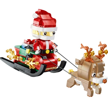 1452PCS Mesto Vianočné Chata Model Tvorca Stavebné Bloky Zime Sneh Dom Santa Claus Údaje Tehly Hračky pre Deti Darček