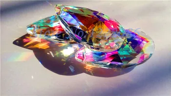 15 Ks 50 mm AB Crystal Glass Mandľový Hranoly Lampa Luster Časti X'MAS Svadobné Prívesok 2