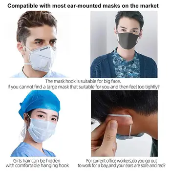 15PCS Nastaviteľné Tretí Prevodový Anti-Slip Masku na Tvár Ucho Rukoväte Vysokej Kvality Rozšírenie Háčik Spony, Držiaka, Maska Masque Príslušenstvo