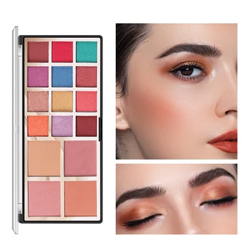 16 Farieb Pearlescent Matný Eyeshadow Palety Leskom Zvýrazniť Pigment Prírodné dlhotrvajúci make-up Paleta Kozmetika Očný make-up