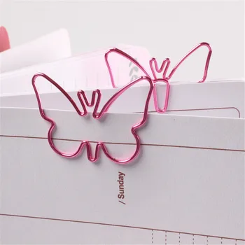 18Pcs Ružová Motýľ v Tvare Spinky Roztomilý Kovové sponky Kawaii kancelárske potreby