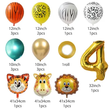 18pcs/set zvierat balóny chlapec, narodeniny, party dekorácie deti číslo balón baby sprcha chlapec ballon baloon 1. narodeniny dodávky