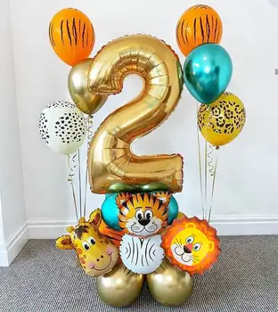 18pcs/set zvierat balóny chlapec, narodeniny, party dekorácie deti číslo balón baby sprcha chlapec ballon baloon 1. narodeniny dodávky