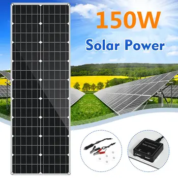 18V Solárny Panel 300W/150W Semi-flexibilné Monokryštalické Solárne DIY Kábel Nepremokavé Vonkajšie Nabíjateľná Moc Systém