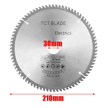 1pc 210mm 80T TCT Dreva Circular Saw Blade Dreva, Rezanie Disk Karbidu TCT pílového Kotúča hodí sa pre Bosch, Makita, festool viac typov