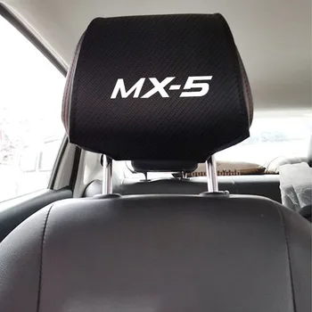 1PC autosedačky Späť opierky hlavy Vankúš Prachotesný obal Na Mazda MX-5 MX5 Uhlíkových Vlákien Kože Podporu Pad